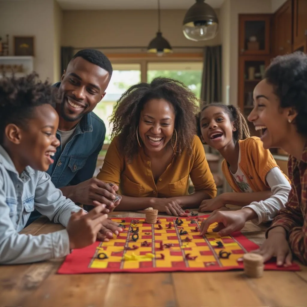 Family playing Chicken Road