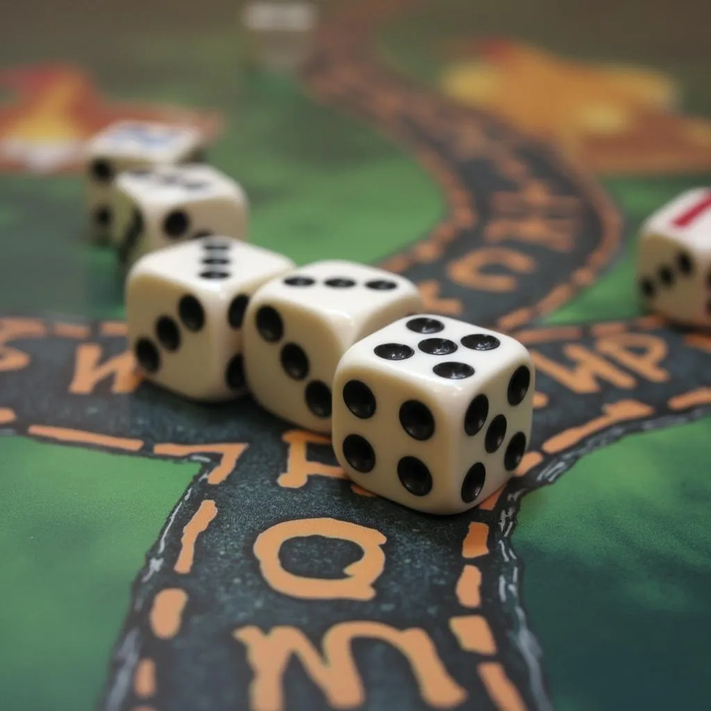 Close-up of Chicken Road dice roll